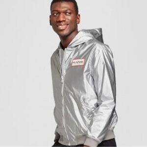 Hunter Men's Metallic Silver Raincoat